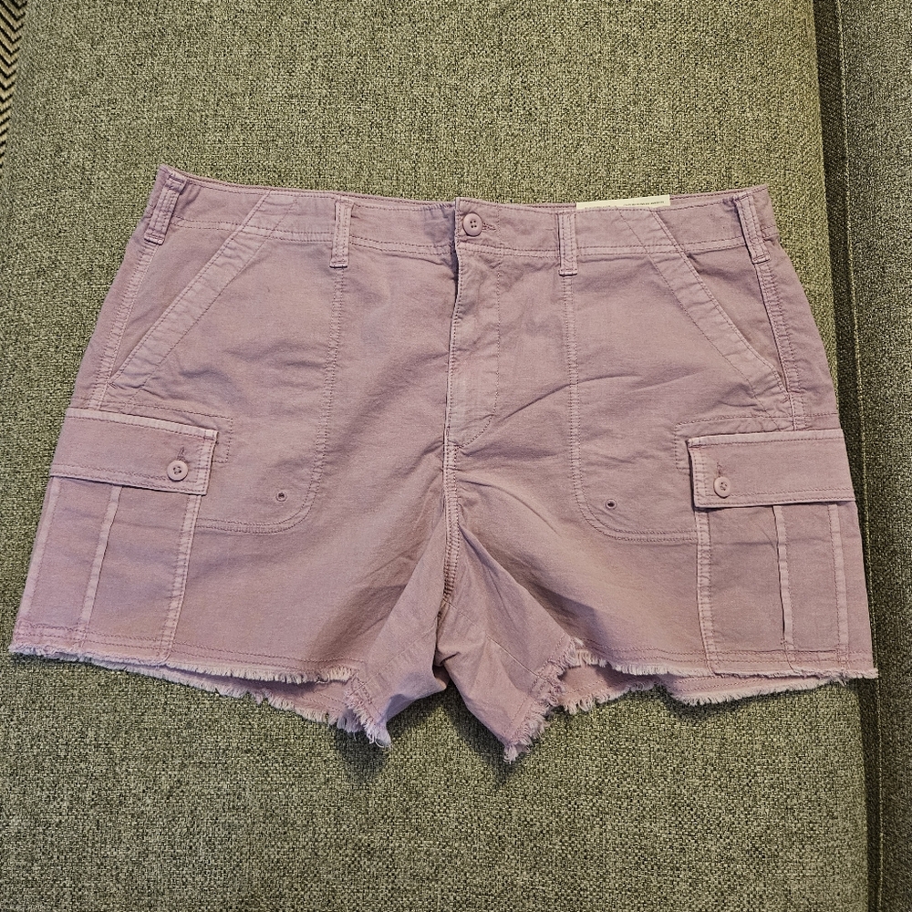 American Eagle Shorts Womens 18 Purple 90s Boyfriend Stretch Cargo Utility Pckt